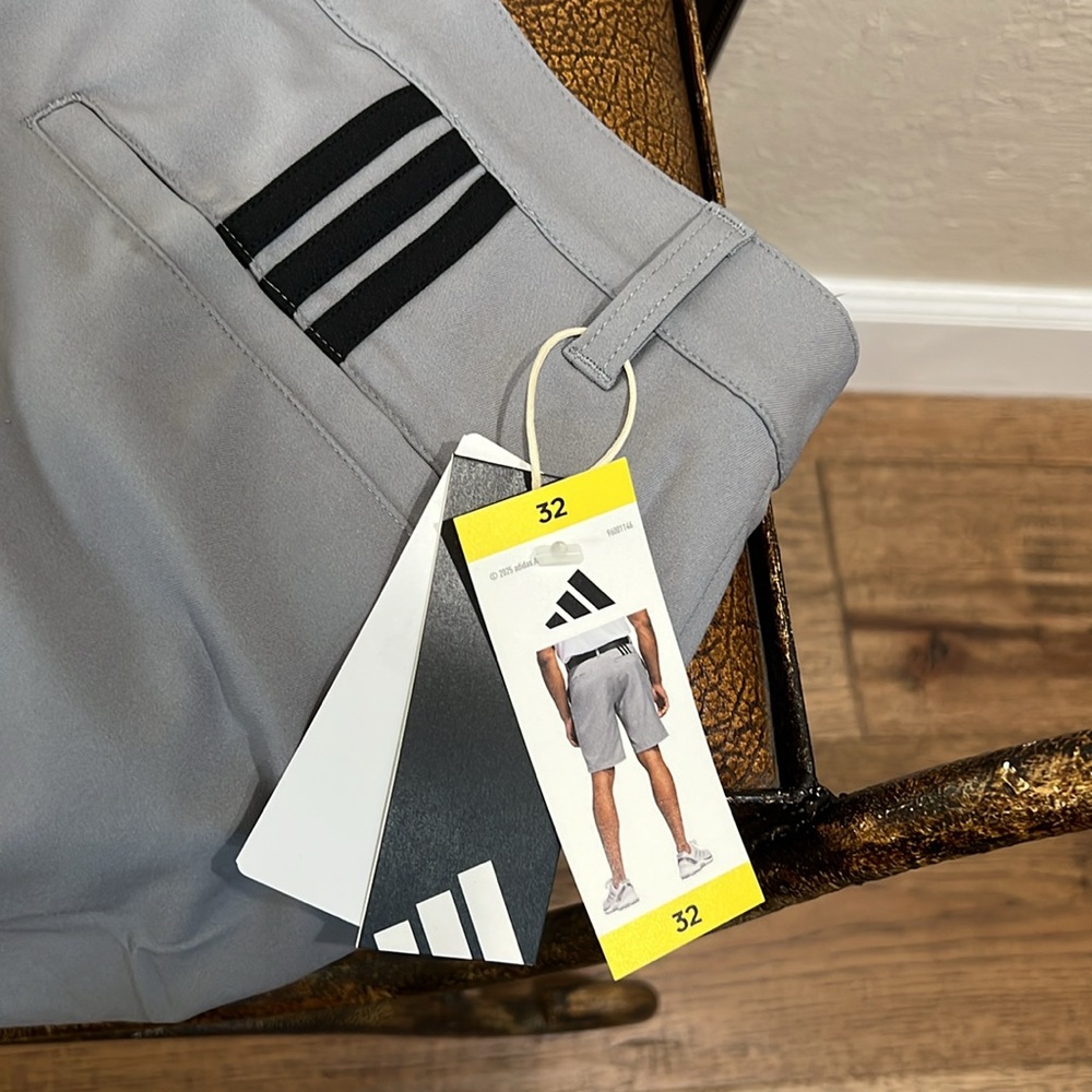 Brand New Adidas Gray with Black stripes Lightweight Stretch Golf Active Shorts! - Picture 5 of 8